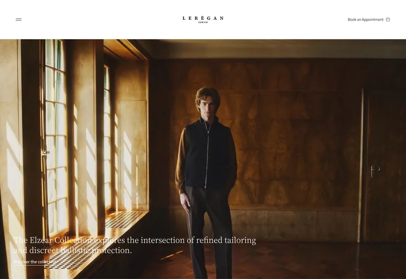 Capture d'écran du site d'une marque de vêtements de luxe