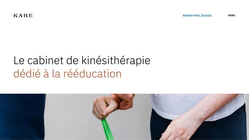 Capture d'écran du site d'un cabinet de kinésithérapie