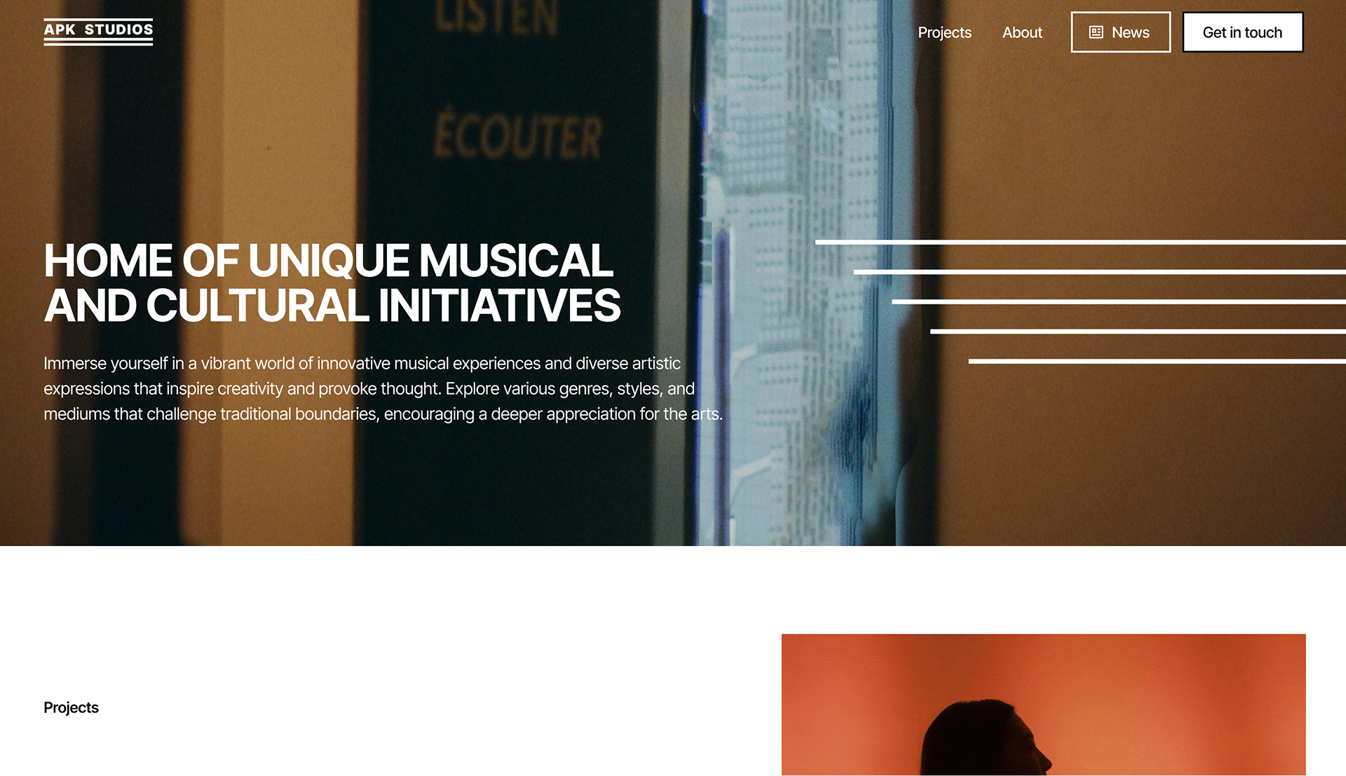 Capture d'écran du site d'un consultant créatif