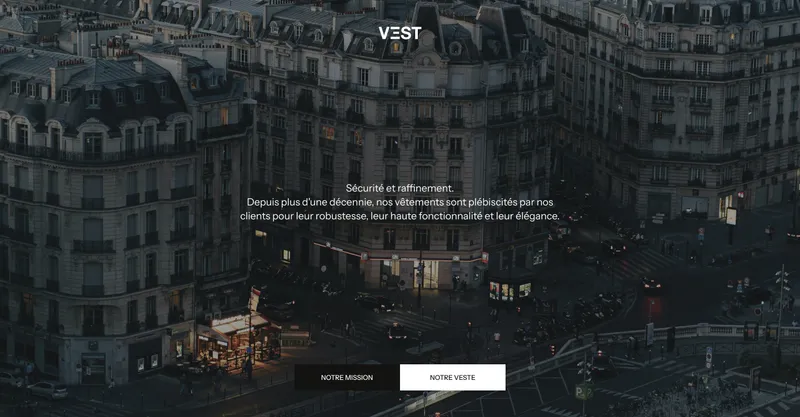 Capture d'écran du site de VEST Paris, marque de vestes moto parisiennes